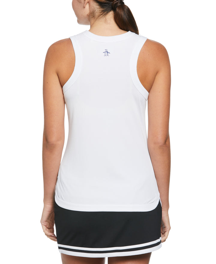 Womens Essential Ribbed Tennis Tank Top (Bright White) 