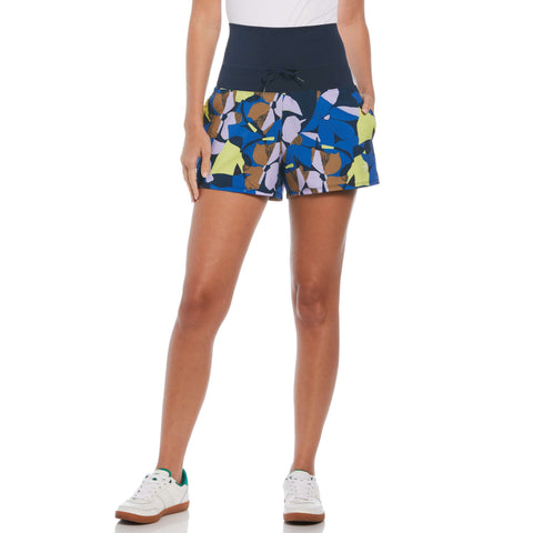 Women's Floral Print Tennis Short-Women's Shorts-Black Iris-XS-Original Penguin