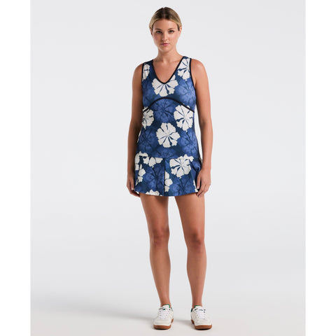 Fuji Floral Ribbed Tennis Tank (Black Iris) 