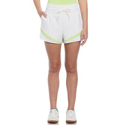 High Waist Tennis Short with Mesh Inserts (Bright White) 