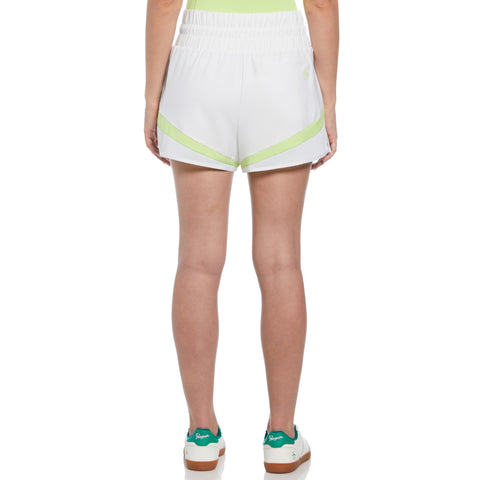 High Waist Tennis Short with Mesh Inserts (Bright White) 