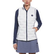 Womens Insulated Woven Golf Vest Jacket (Bright White) 