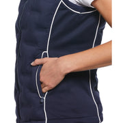 Womens Insulated Woven Golf Vest Jacket (Black Iris) 