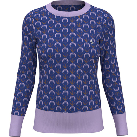 Jacquard Floral Sweater (Nautical Blue) 