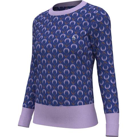 Jacquard Floral Sweater (Nautical Blue) 