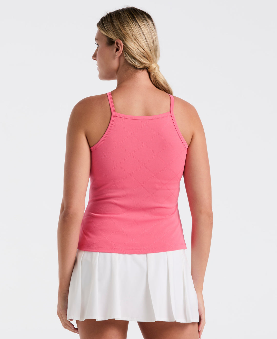 Jacquard Grid Bra Tennis Tank (Camellia Rose) 
