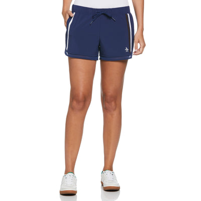 Mesh Hem Contrast Stripe Tennis Shorts (Astral Night) 