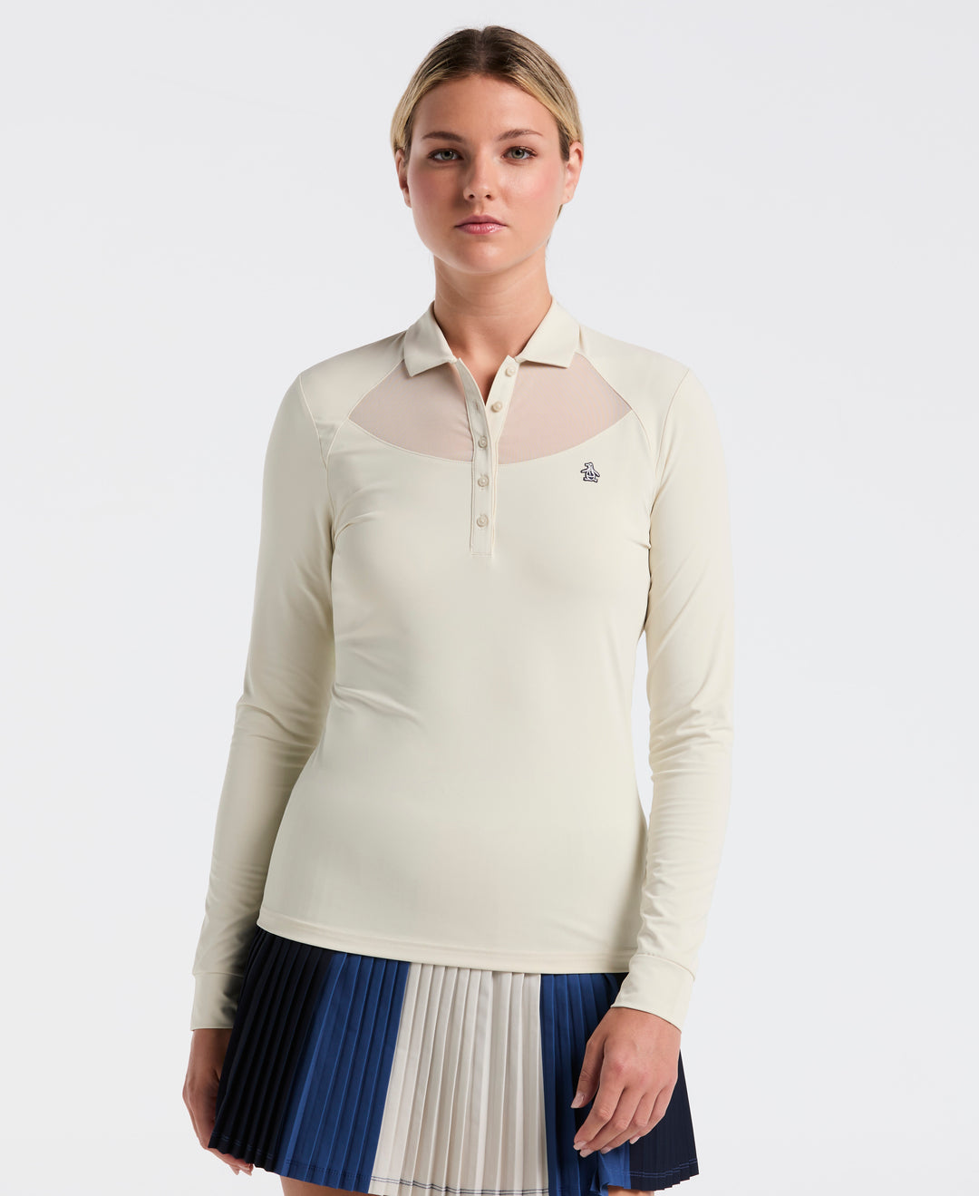 Mesh Yoke Polo (Silver Birch) 