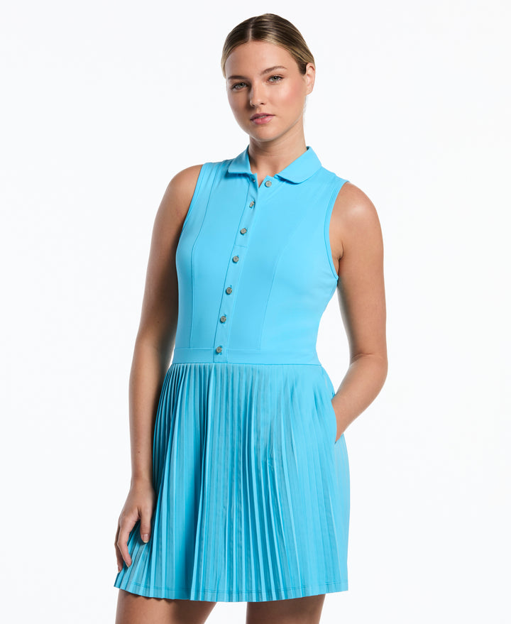 sleeveless pleated dress V-Neck Maxi Yellow / M There are so many ways to look sensational Sleeveless Drop Waist Pleated Hem