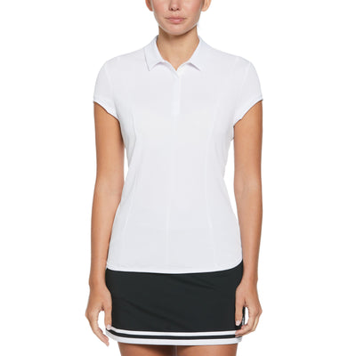 Multi-Directional Rib Golf Polo (Bright White) 