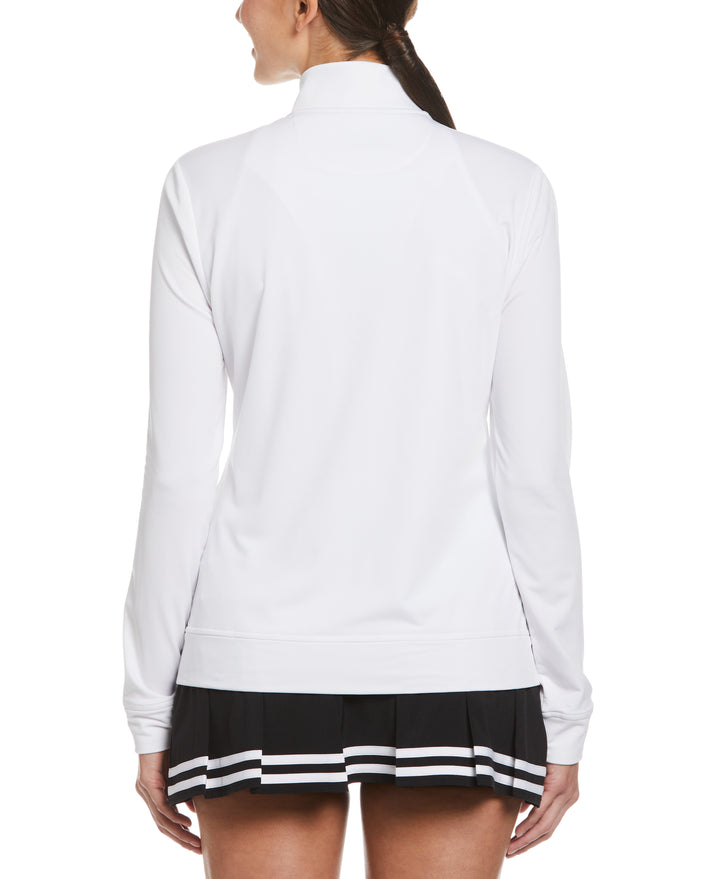 Womens Performance Track Style Tennis Jacket (Bright White) 