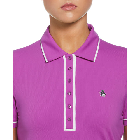 Performance Veronica Short Sleeve Golf Polo Shirt (Purple Cactus Flower) 