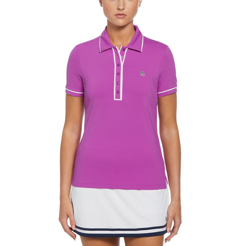 Performance Veronica Short Sleeve Golf Polo Shirt (Purple Cactus Flower) 