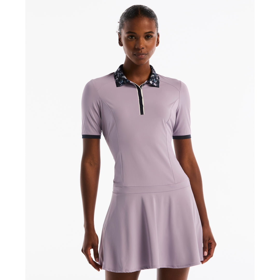 Women's Printed Collar Half Sleeve Golf Dress-Dresses-Original Penguin