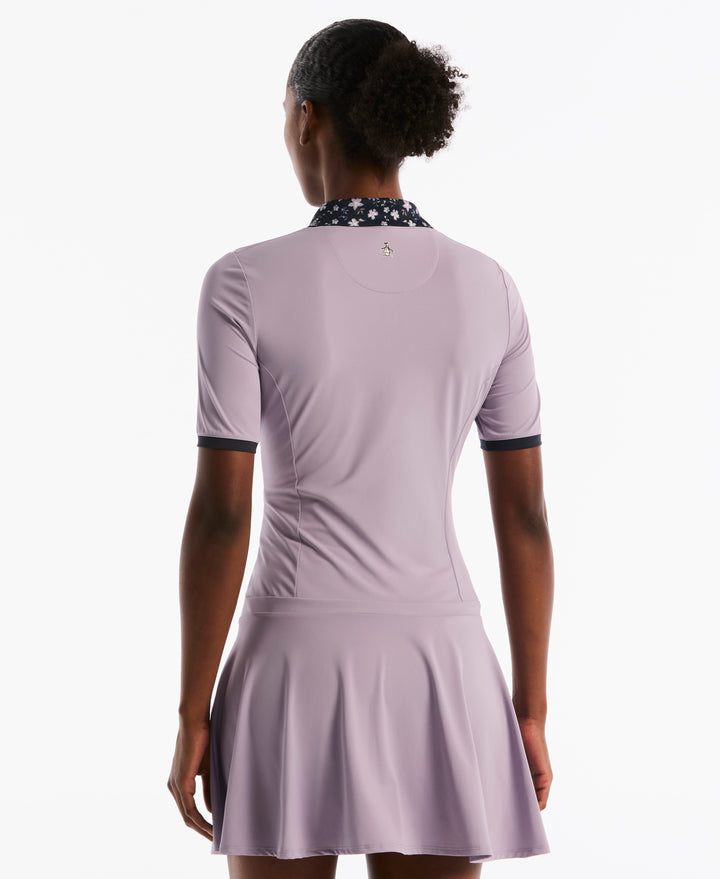 Women's Printed Collar Half Sleeve Golf Dress-Dresses-Original Penguin