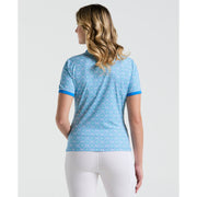 Women's Printed Polo  (French Blue) 