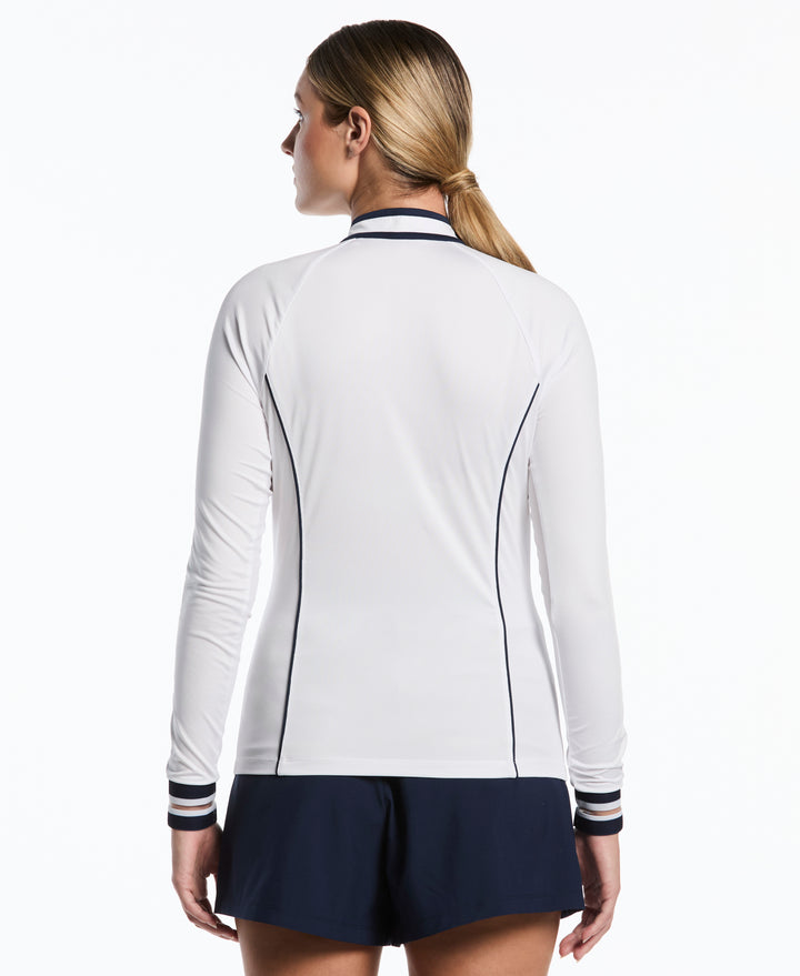 Quarter Zip UV Protection Shirt (Bright White) 