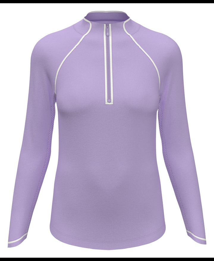 Solid Long Sleeve Tennis Shirt with Sun Protection (Lavender) 