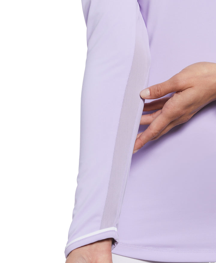 Solid Long Sleeve Tennis Shirt with Sun Protection (Lavender) 