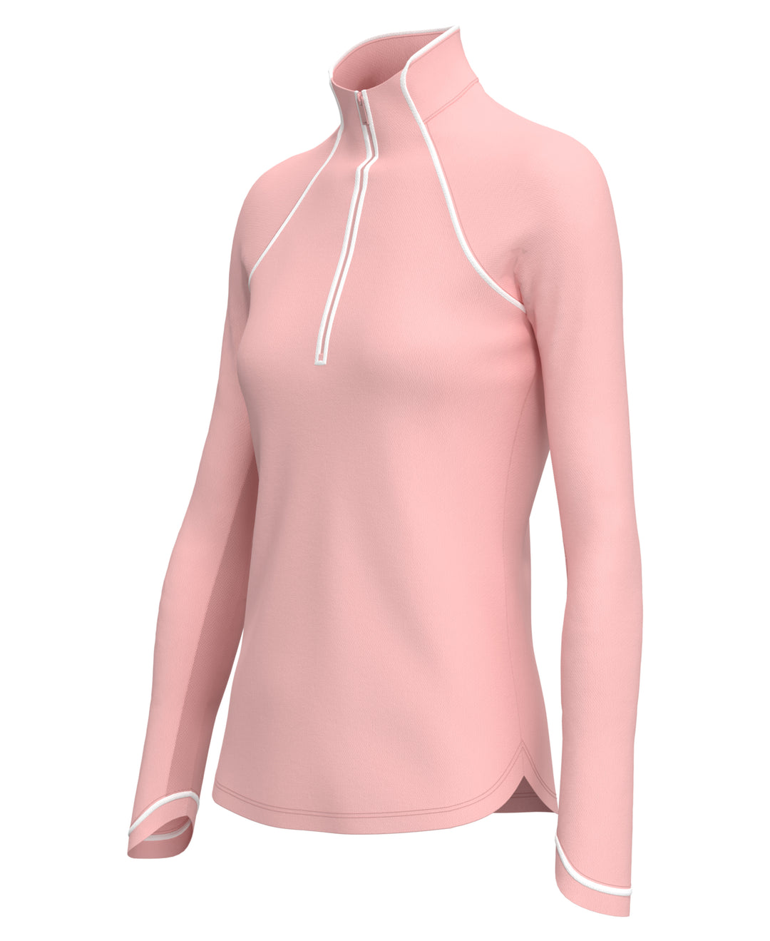 Solid Long Sleeve Tennis Shirt with Sun Protection (First Blush) 