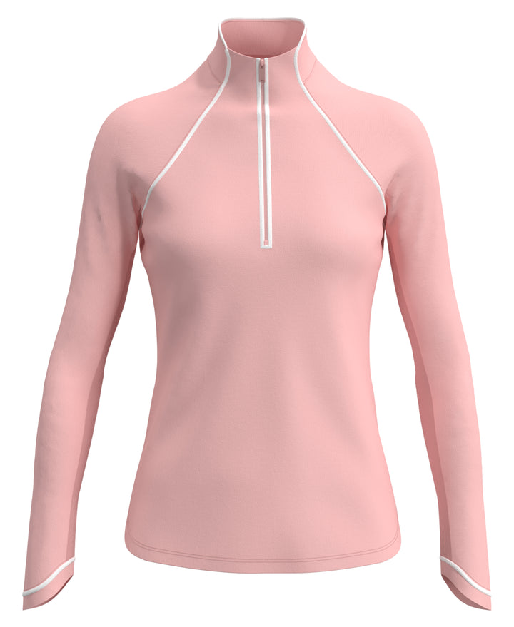 Solid Long Sleeve Tennis Shirt with Sun Protection (First Blush) 