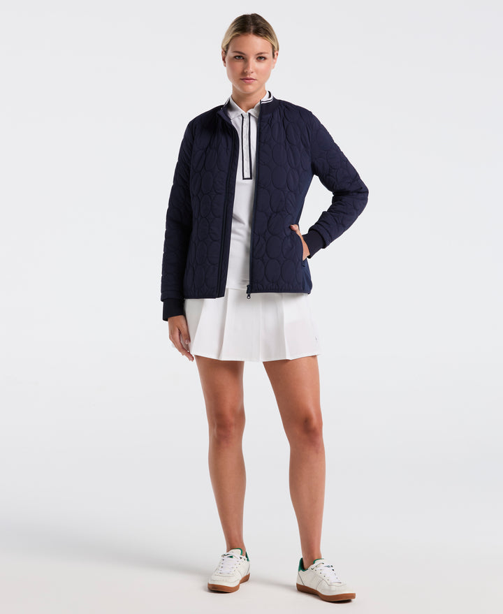 Quilted Tipped Collar Puffer (Black Iris) 