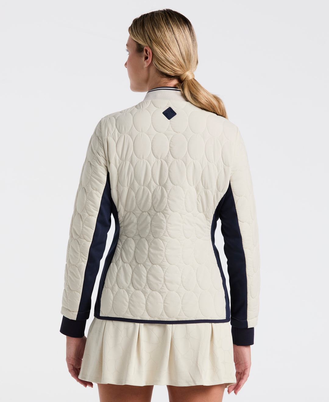 Quilted Tipped Collar Puffer (Silver Birch) 