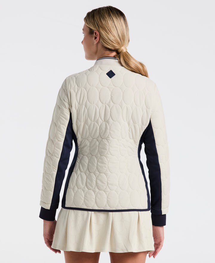 Quilted Tipped Collar Puffer (Silver Birch) 