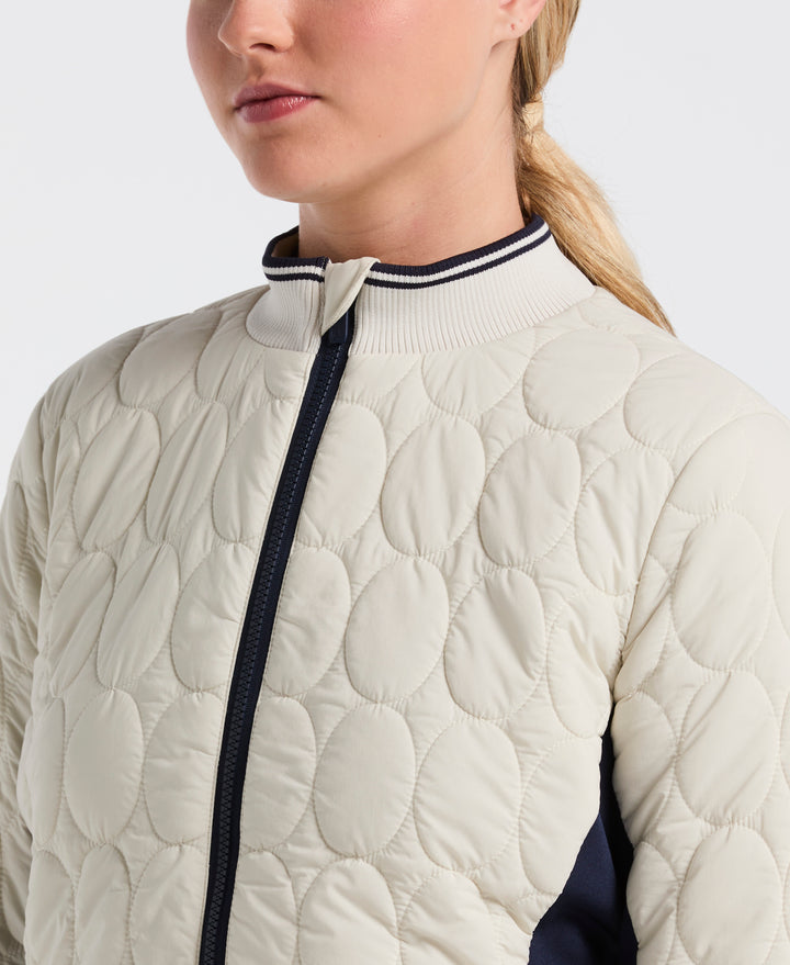 Quilted Tipped Collar Puffer (Silver Birch) 