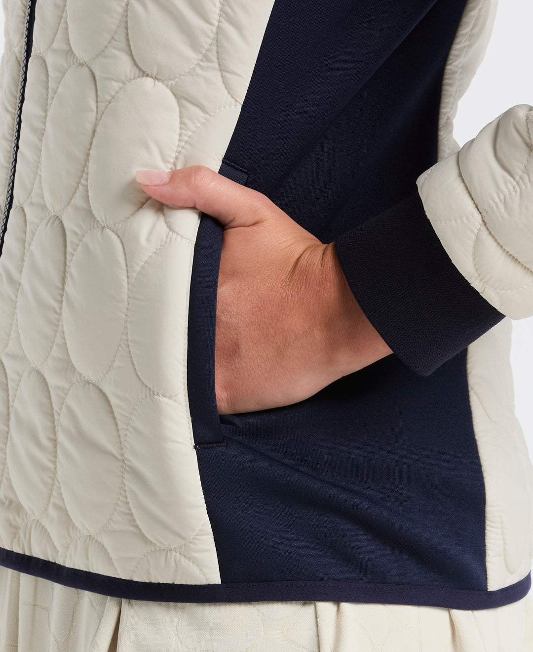 Quilted Tipped Collar Puffer (Silver Birch) 