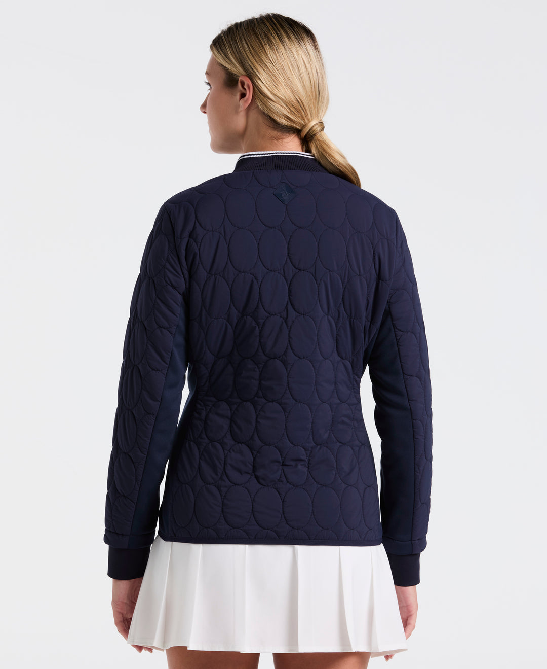 Quilted Tipped Collar Puffer (Black Iris) 