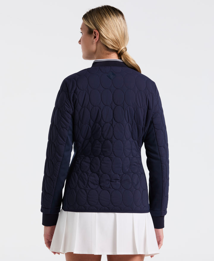 Quilted Tipped Collar Puffer (Black Iris) 