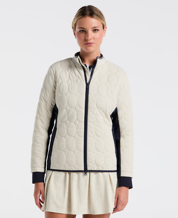 Quilted Tipped Collar Puffer (Silver Birch) 