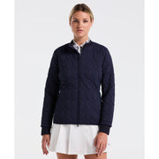 Quilted Tipped Collar Puffer (Black Iris) 