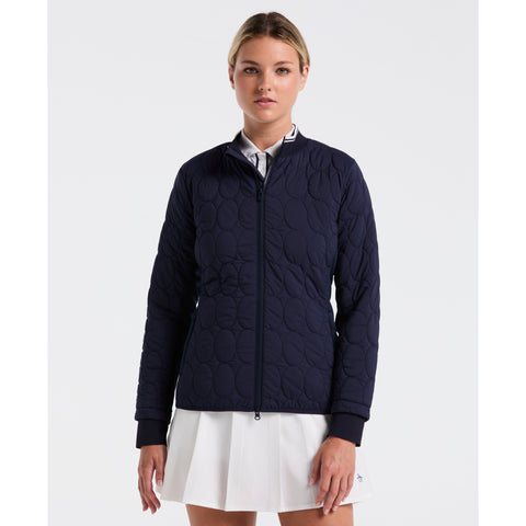 Quilted Tipped Collar Puffer (Black Iris) 
