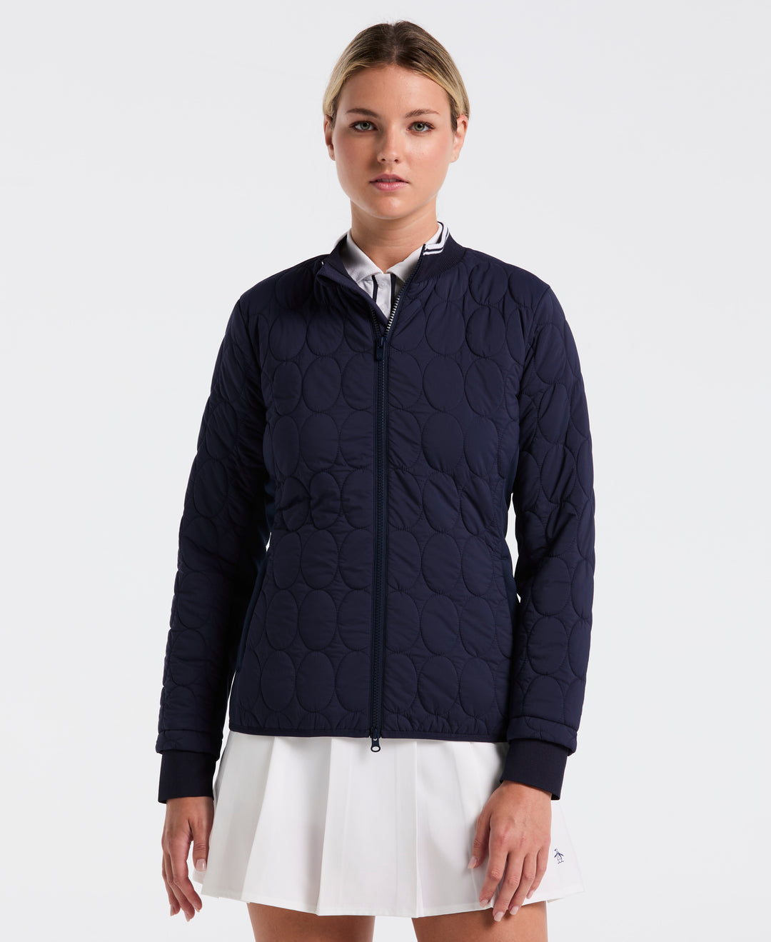 Quilted Tipped Collar Puffer (Black Iris) 