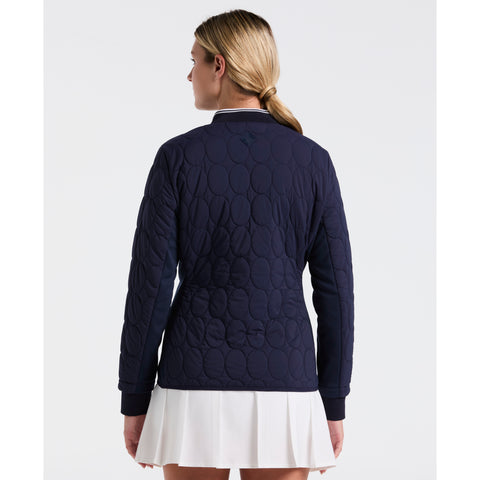 Quilted Tipped Collar Puffer (Black Iris) 