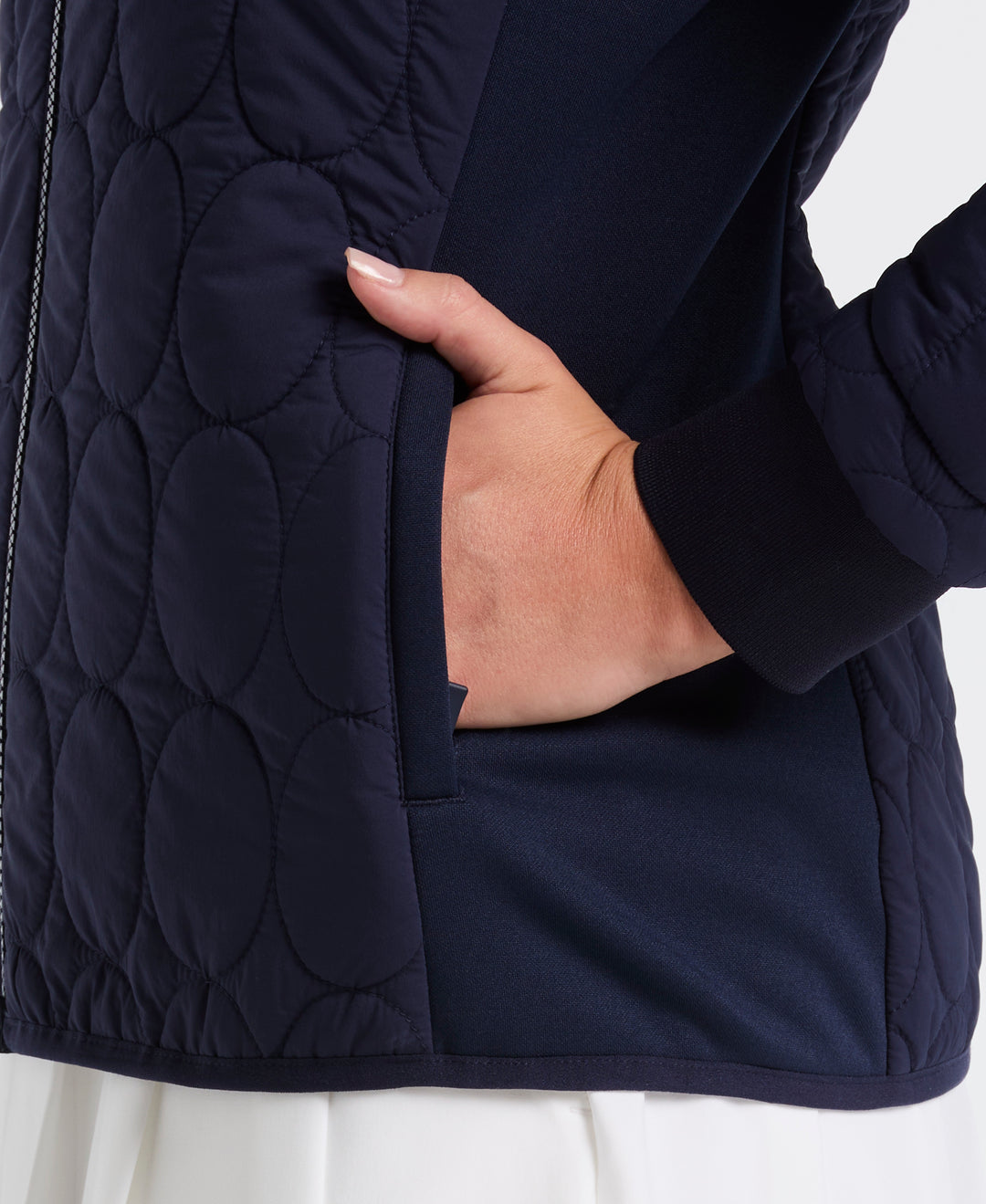 Quilted Tipped Collar Puffer (Black Iris) 
