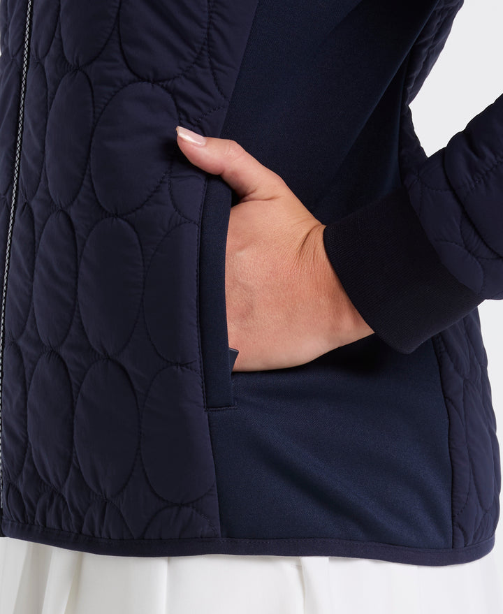 Quilted Tipped Collar Puffer (Black Iris) 