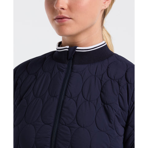 Quilted Tipped Collar Puffer (Black Iris) 