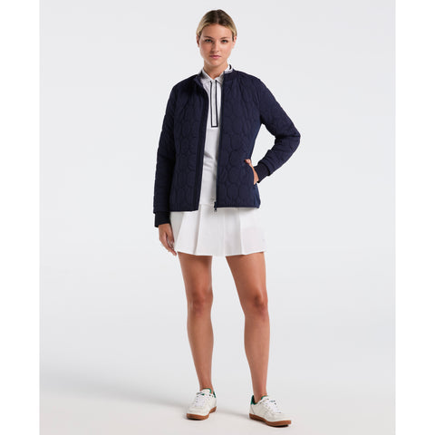 Quilted Tipped Collar Puffer (Black Iris) 
