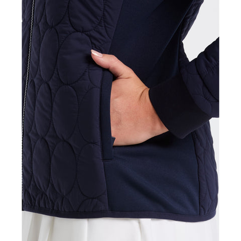 Quilted Tipped Collar Puffer (Black Iris) 