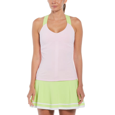 Ribbed Criss Cross Tennis Tank Top (Gelato Pink) 