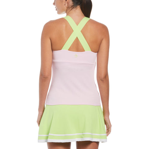 Ribbed Criss Cross Tennis Tank Top (Gelato Pink) 