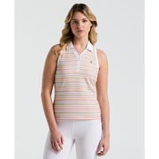 Women's Ribbed Stripe Top  (Bright White) 