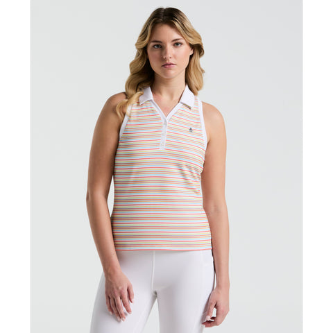 Women's Ribbed Stripe Top  (Bright White) 