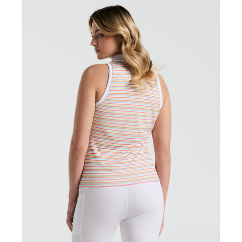 Women's Ribbed Stripe Top  (Bright White) 