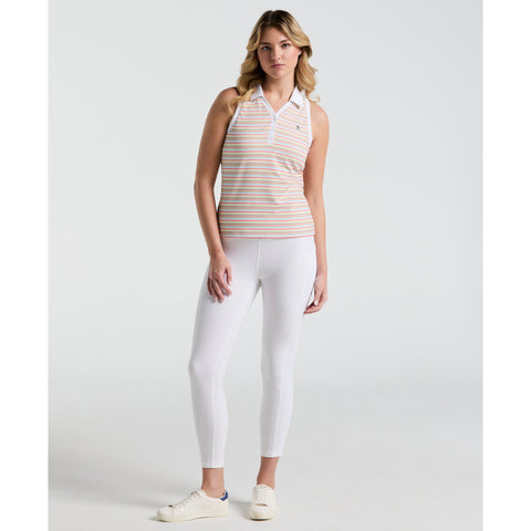 Women's Ribbed Stripe Top  (Bright White) 