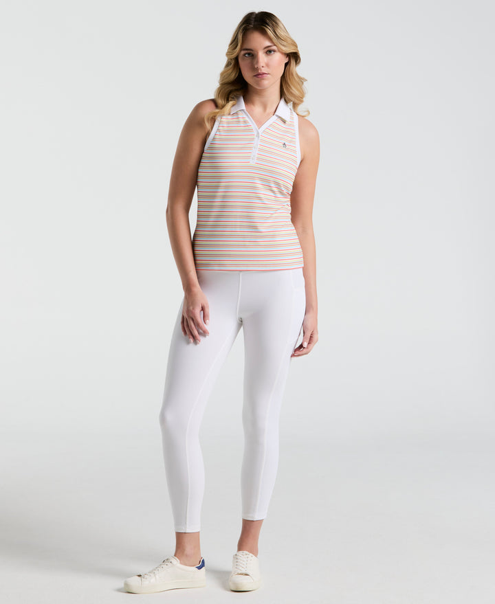 Women's Ribbed Stripe Top  (Bright White) 