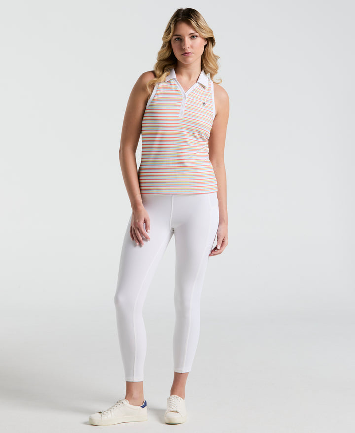 Women's Ribbed Stripe Top  (Bright White) 